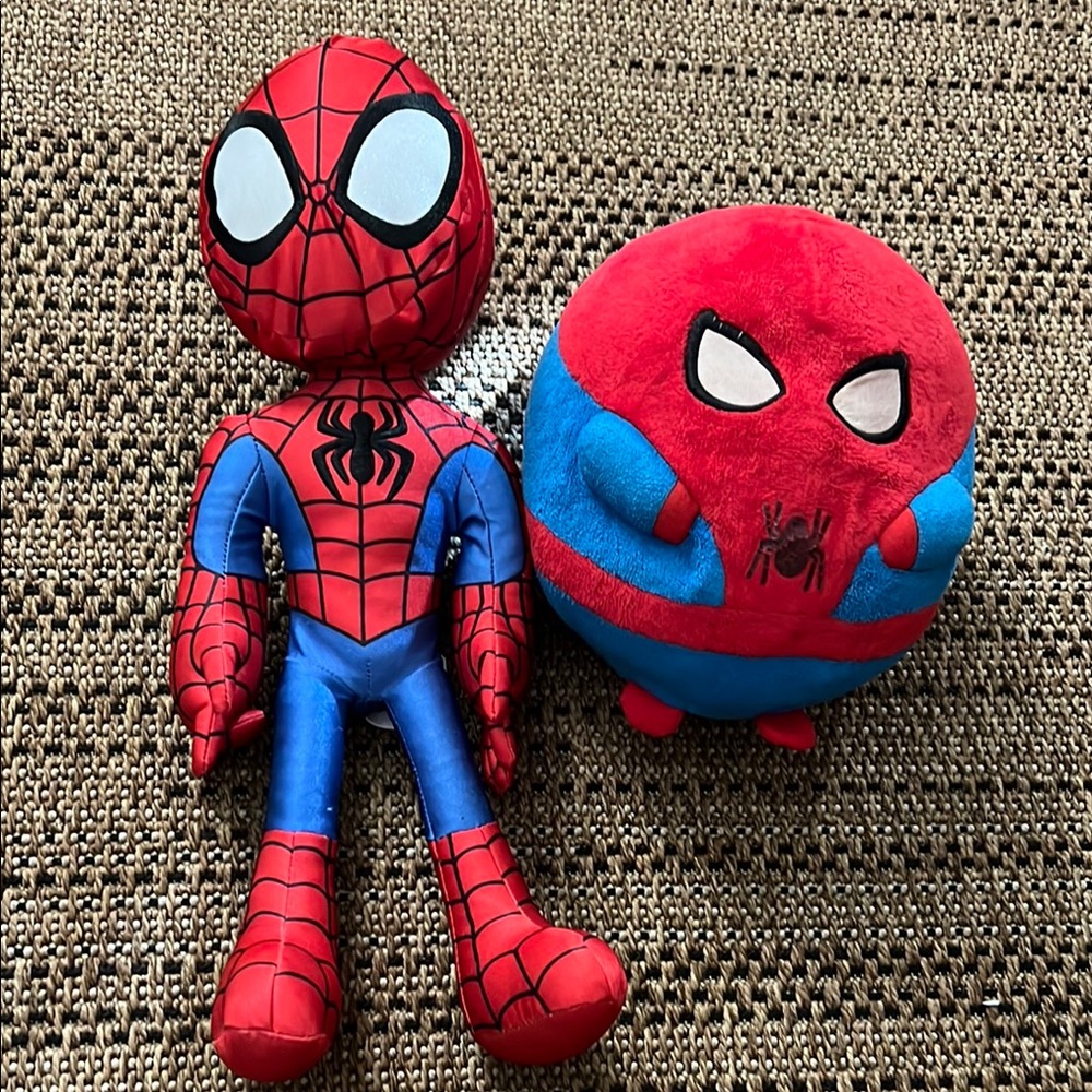 Red and Blue Stuffed Spider-Man Plush Toys